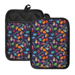 Colorful Easter Eggs Pattern Print Pot Holders With Pocket