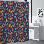Colorful Easter Eggs Pattern Print Premium Shower Curtain