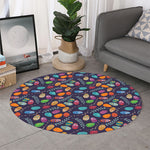 Colorful Easter Eggs Pattern Print Round Rug