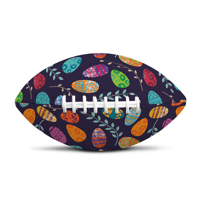 Colorful Easter Eggs Pattern Print Rugby Ball