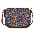 Colorful Easter Eggs Pattern Print Saddle Bag