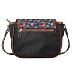 Colorful Easter Eggs Pattern Print Saddle Bag