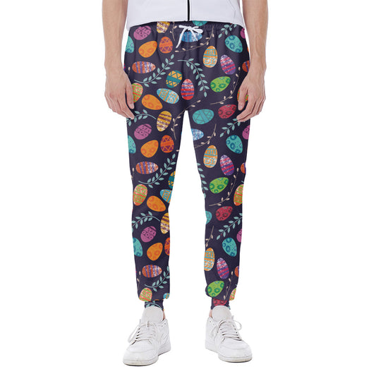 Colorful Easter Eggs Pattern Print Scuba Joggers