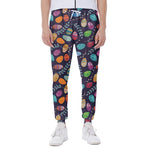 Colorful Easter Eggs Pattern Print Scuba Joggers