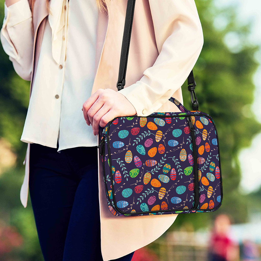 Colorful Easter Eggs Pattern Print Shoulder Strap Bible Bag