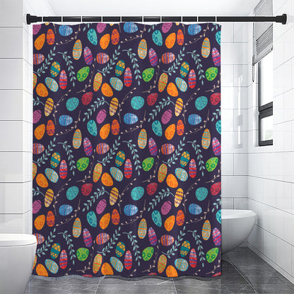 Colorful Easter Eggs Pattern Print Shower Curtain