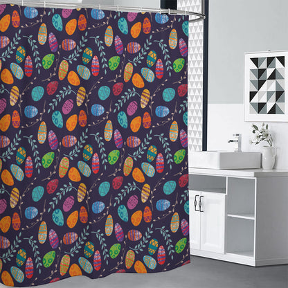 Colorful Easter Eggs Pattern Print Shower Curtain