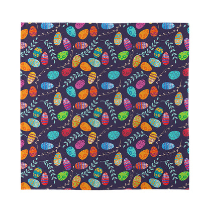 Colorful Easter Eggs Pattern Print Silk Bandana