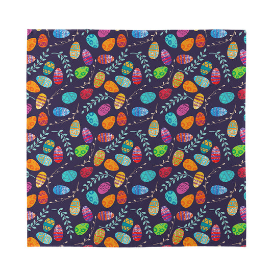 Colorful Easter Eggs Pattern Print Silk Bandana