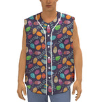 Colorful Easter Eggs Pattern Print Sleeveless Baseball Jersey