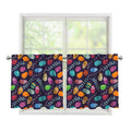 Colorful Easter Eggs Pattern Print Tier Curtains