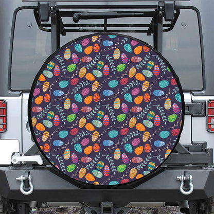 Colorful Easter Eggs Pattern Print Tire Cover