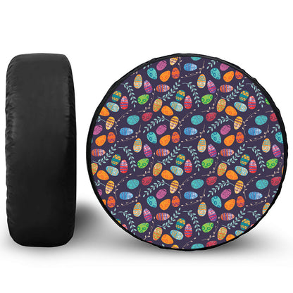 Colorful Easter Eggs Pattern Print Tire Cover