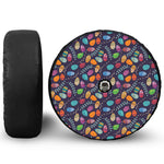 Colorful Easter Eggs Pattern Print Tire Cover With Camera Hole