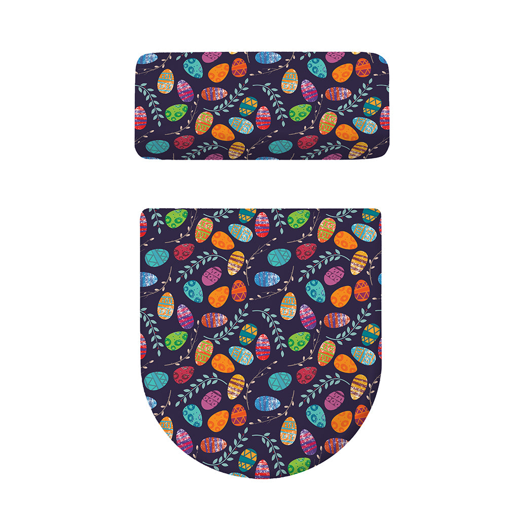 Colorful Easter Eggs Pattern Print Toilet Lid And Tank Cover Set