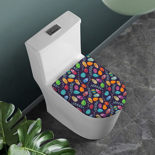Colorful Easter Eggs Pattern Print Toilet Lid Cover