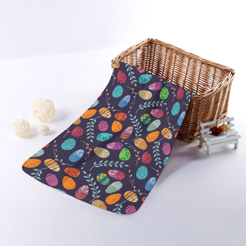 Colorful Easter Eggs Pattern Print Towel