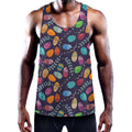 Colorful Easter Eggs Pattern Print Men's Workout Tank Top