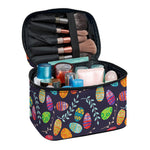 Colorful Easter Eggs Pattern Print Travel Makeup Bag
