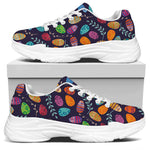Colorful Easter Eggs Pattern Print White Chunky Shoes