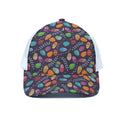 Colorful Easter Eggs Pattern Print White Mesh Trucker Hat