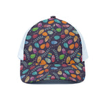 Colorful Easter Eggs Pattern Print White Mesh Trucker Cap