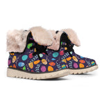 Colorful Easter Eggs Pattern Print Winter Boots