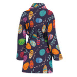 Colorful Easter Eggs Pattern Print Women's Bathrobe