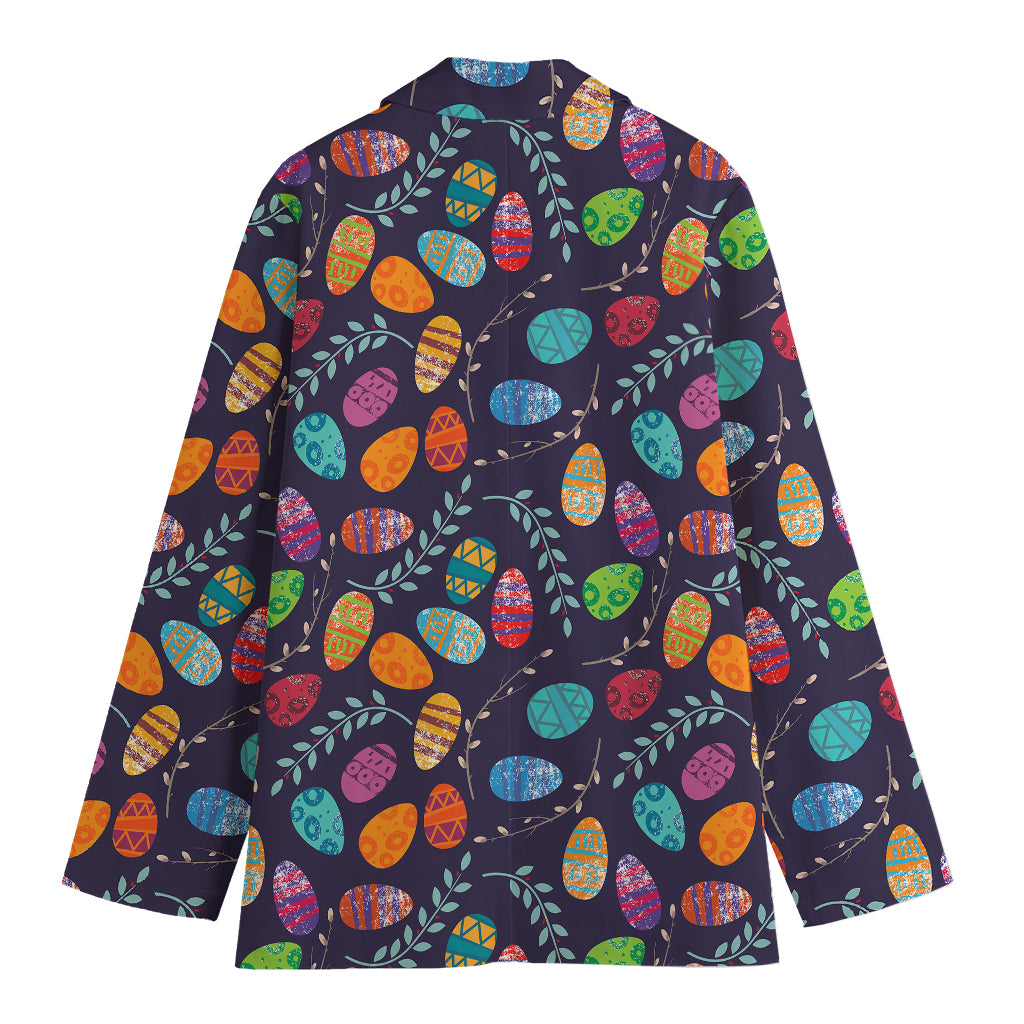 Colorful Easter Eggs Pattern Print Women's Blazer