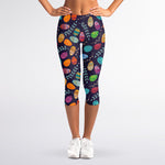 Colorful Easter Eggs Pattern Print Women's Capri Leggings