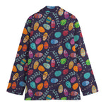 Colorful Easter Eggs Pattern Print Women's Cotton Blazer