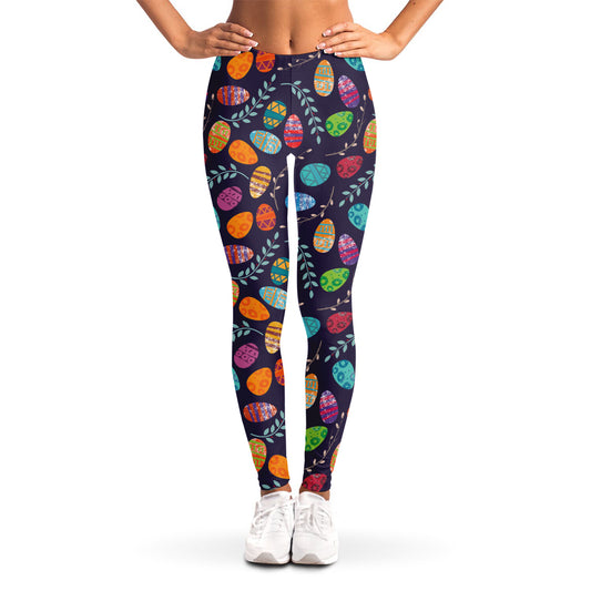 Colorful Easter Eggs Pattern Print Women's Leggings