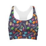 Colorful Easter Eggs Pattern Print Women's Sports Bra