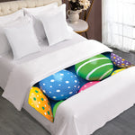 Colorful Easter Eggs Print Bed Runner