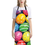 Colorful Easter Eggs Print Bib Apron With Pocket
