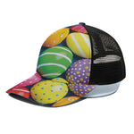Colorful Easter Eggs Print Black Mesh Trucker Cap