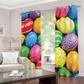 Colorful Easter Eggs Print Dimout Grommet Curtains