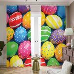 Colorful Easter Eggs Print Blackout Pencil Pleat Curtains