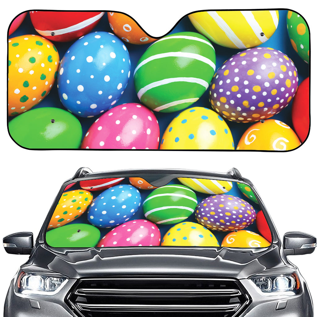 Colorful Easter Eggs Print Car Windshield Sun Shade