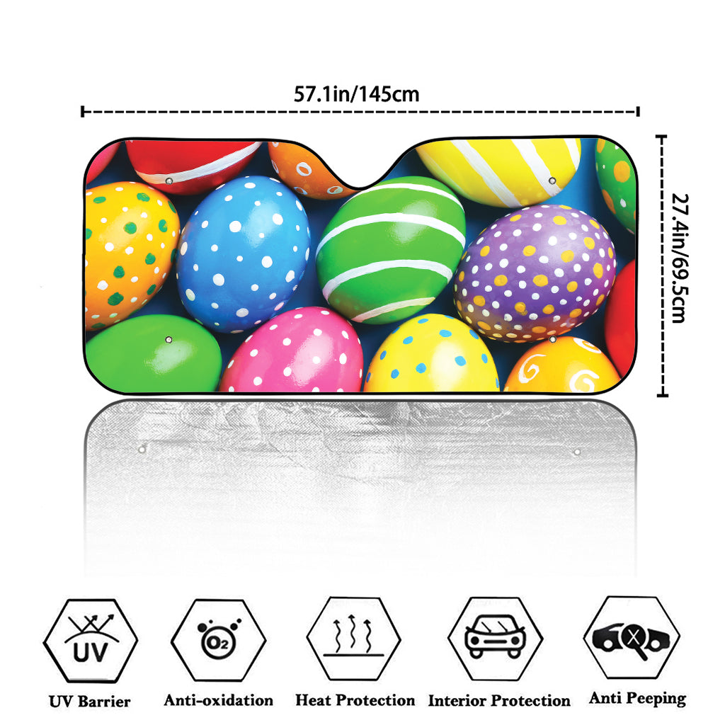 Colorful Easter Eggs Print Car Windshield Sun Shade