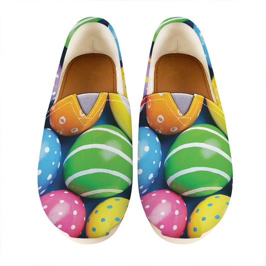 Colorful Easter Eggs Print Casual Shoes