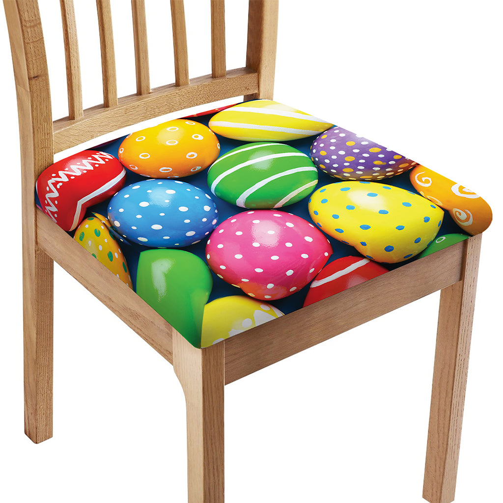 Colorful Easter Eggs Print Chair Cushion Cover