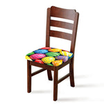 Colorful Easter Eggs Print Chair Cushion Cover
