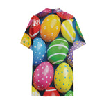 Colorful Easter Eggs Print Cotton Hawaiian Shirt