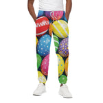 Colorful Easter Eggs Print Cotton Pants