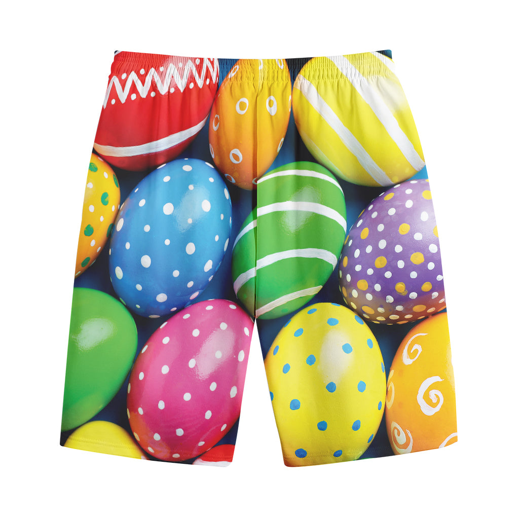 Colorful Easter Eggs Print Cotton Shorts