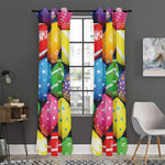 Colorful Easter Eggs Print Curtain