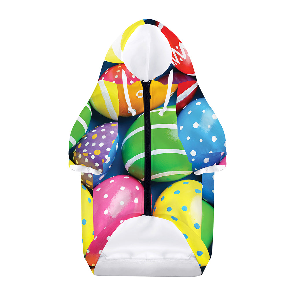 Colorful Easter Eggs Print Dog Zip Up Hoodie