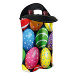 Colorful Easter Eggs Print Double Neoprene Wine Tote