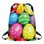 Colorful Easter Eggs Print Drawstring Backpack